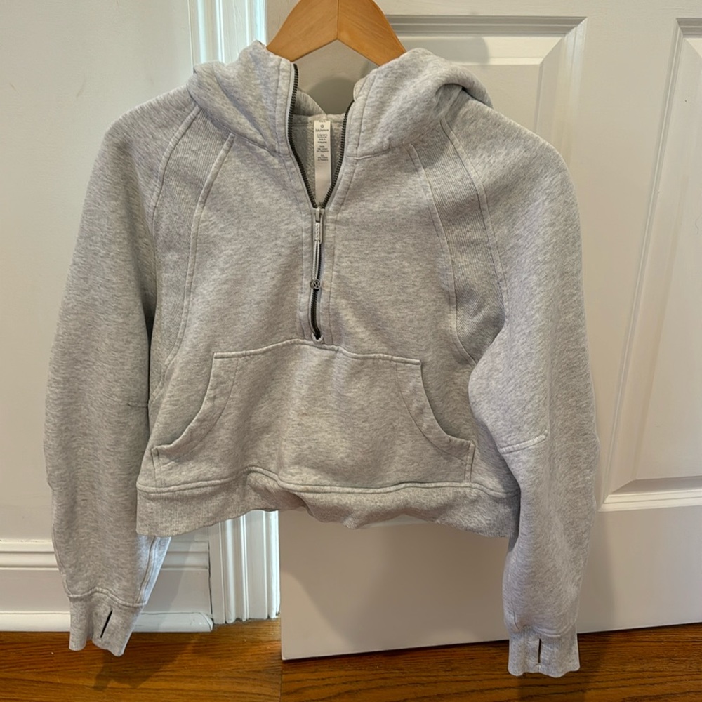 Lululemon scuba half zip cropped hoodie, grey, M/L